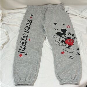 Disney Mickey Mouse Gray Joggers Size Large (12-14)